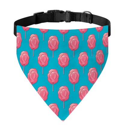 Pink And Blue Cotton Candy Pattern Print Over The Collar Dog Bandana