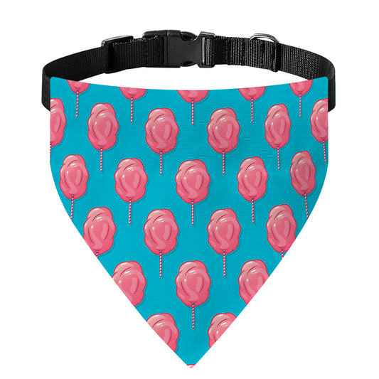 Pink And Blue Cotton Candy Pattern Print Over The Collar Dog Bandana