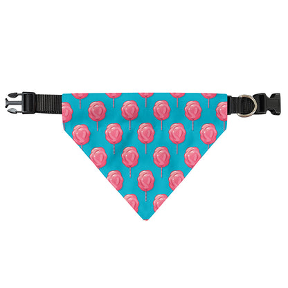 Pink And Blue Cotton Candy Pattern Print Over The Collar Dog Bandana