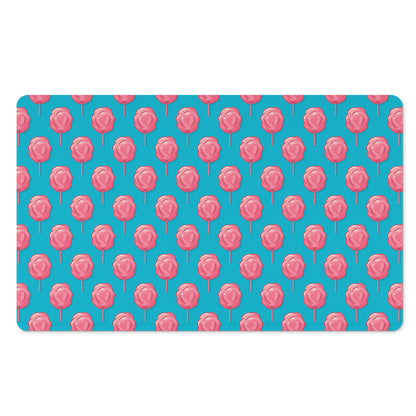 Pink And Blue Cotton Candy Pattern Print Polyester Doormat