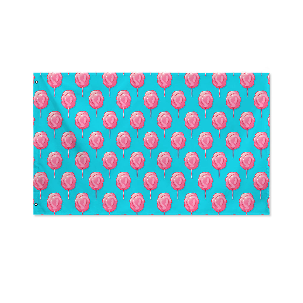 Pink And Blue Cotton Candy Pattern Print Polyester Flag