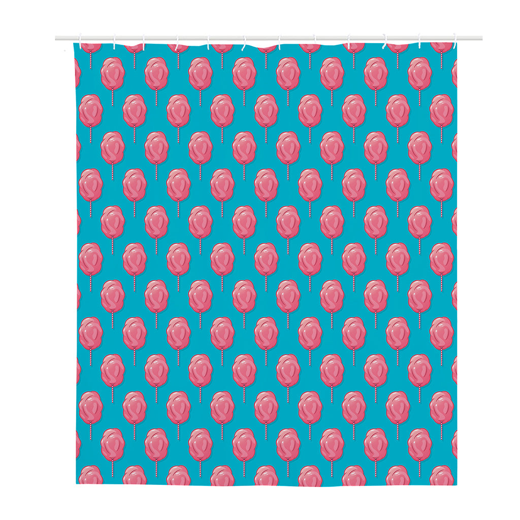 Pink And Blue Cotton Candy Pattern Print Polyester Shower Curtain