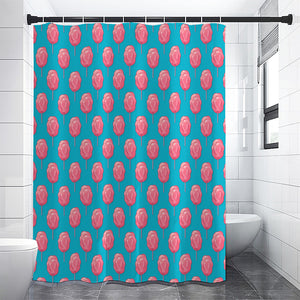 Pink And Blue Cotton Candy Pattern Print Premium Shower Curtain