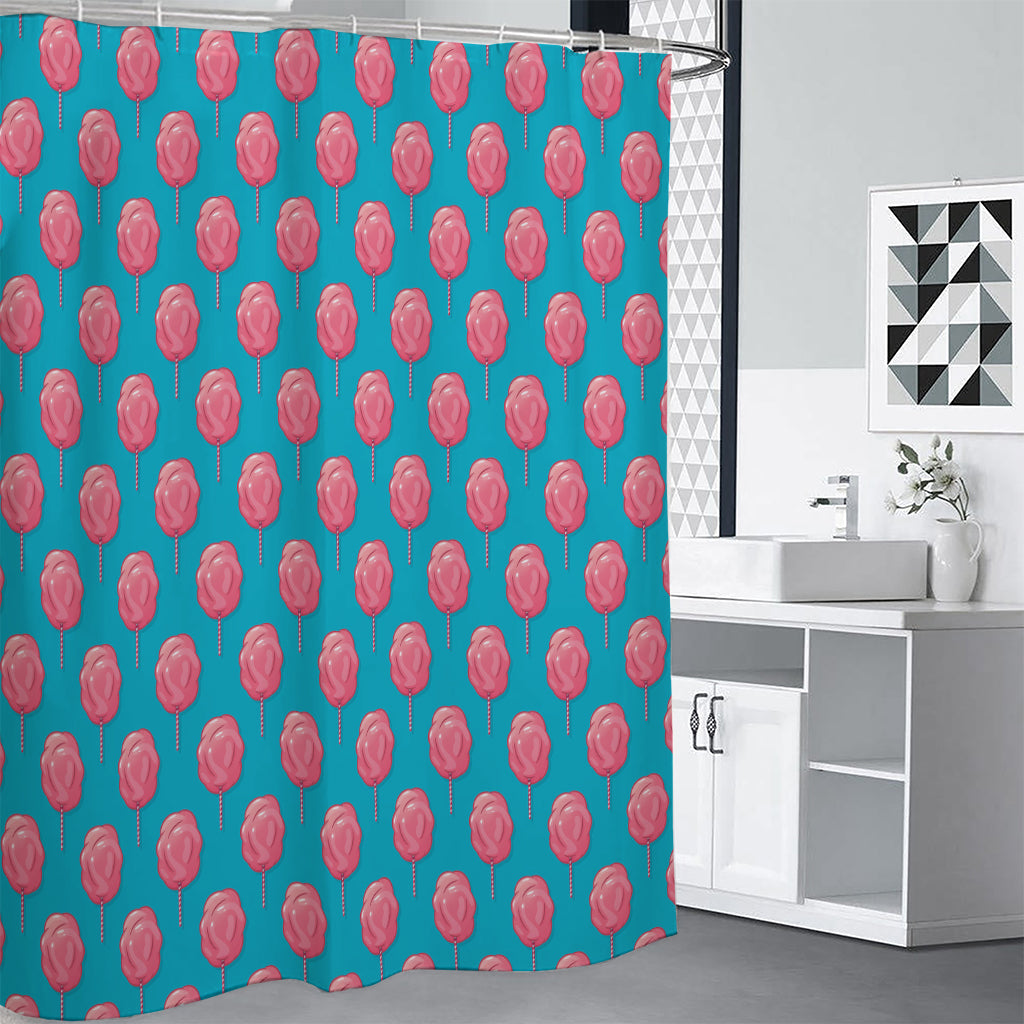 Pink And Blue Cotton Candy Pattern Print Premium Shower Curtain