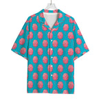 Pink And Blue Cotton Candy Pattern Print Rayon Hawaiian Shirt