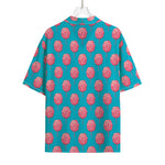 Pink And Blue Cotton Candy Pattern Print Rayon Hawaiian Shirt