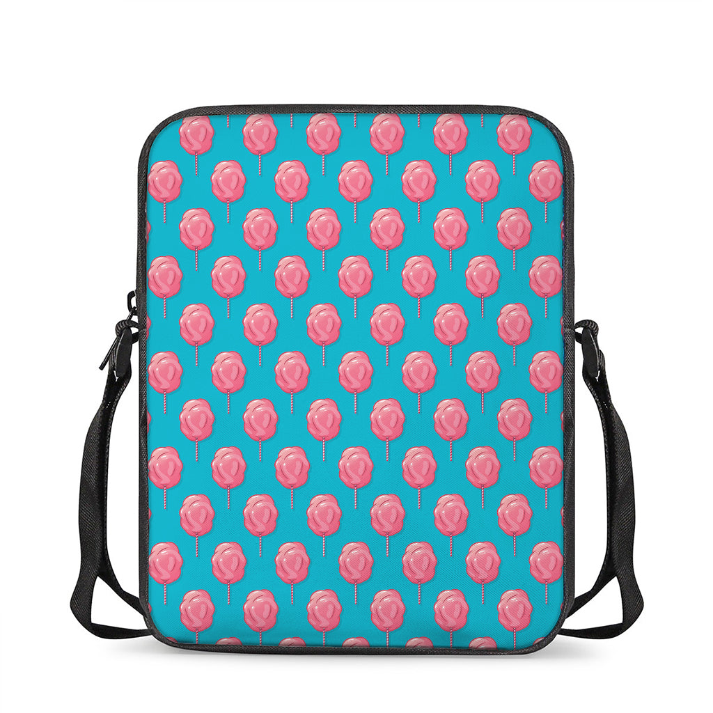 Pink And Blue Cotton Candy Pattern Print Rectangular Crossbody Bag