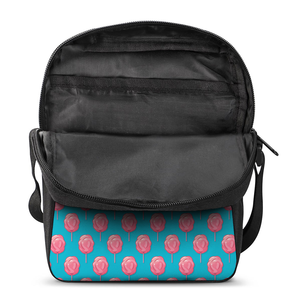Pink And Blue Cotton Candy Pattern Print Rectangular Crossbody Bag