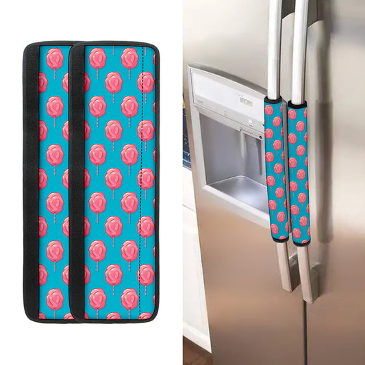 Pink And Blue Cotton Candy Pattern Print Refrigerator Handle Covers