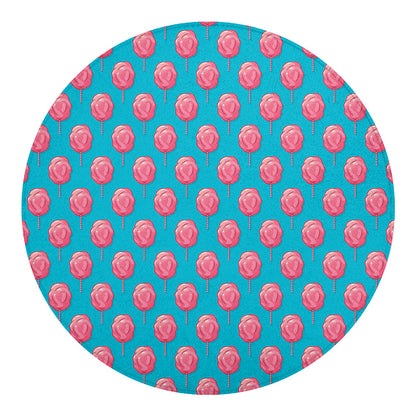 Pink And Blue Cotton Candy Pattern Print Round Blanket