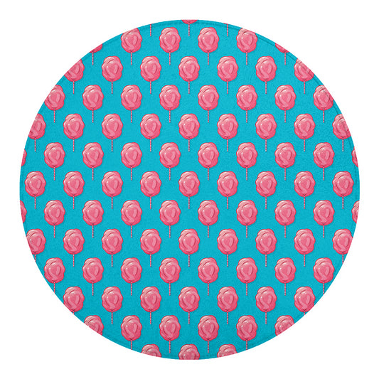 Pink And Blue Cotton Candy Pattern Print Round Blanket