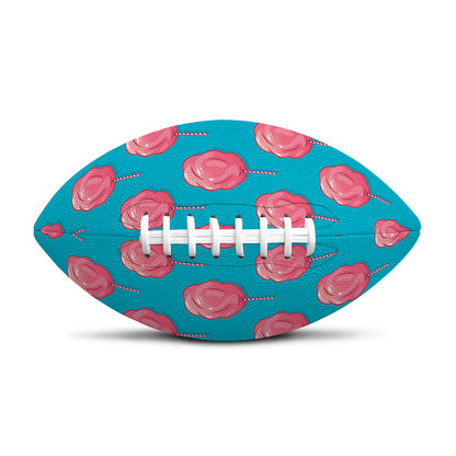 Pink And Blue Cotton Candy Pattern Print Rugby Ball
