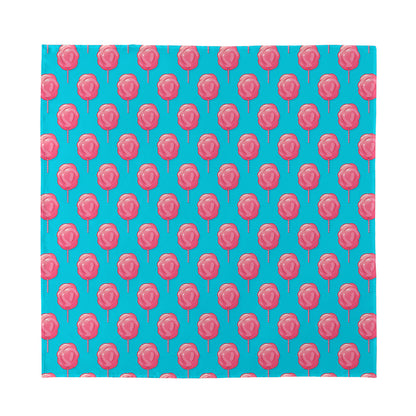 Pink And Blue Cotton Candy Pattern Print Silk Bandana