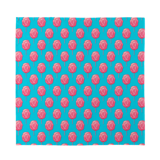 Pink And Blue Cotton Candy Pattern Print Silk Bandana