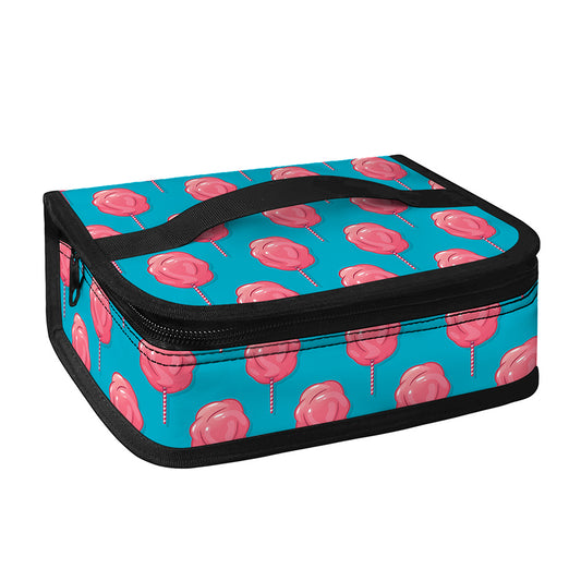 Pink And Blue Cotton Candy Pattern Print Small Lunch Bag