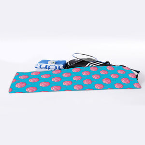 Pink And Blue Cotton Candy Pattern Print Sports Towel