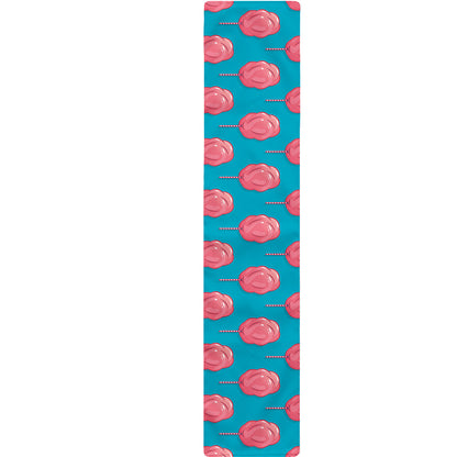 Pink And Blue Cotton Candy Pattern Print Table Runner
