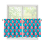 Pink And Blue Cotton Candy Pattern Print Tier Curtains