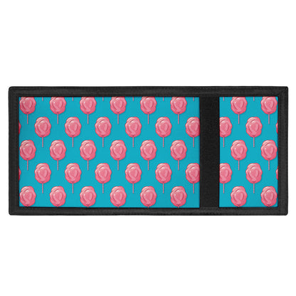 Pink And Blue Cotton Candy Pattern Print Trifold Wallet