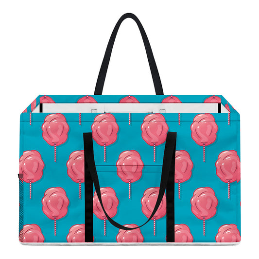 Pink And Blue Cotton Candy Pattern Print Utility Tote Bag