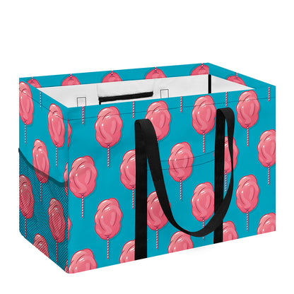 Pink And Blue Cotton Candy Pattern Print Utility Tote Bag