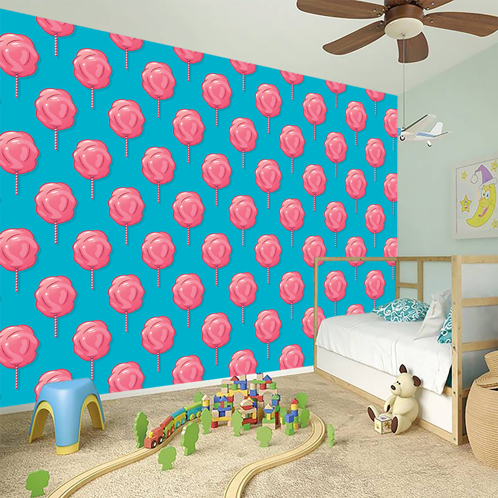 Pink And Blue Cotton Candy Pattern Print Wall Sticker
