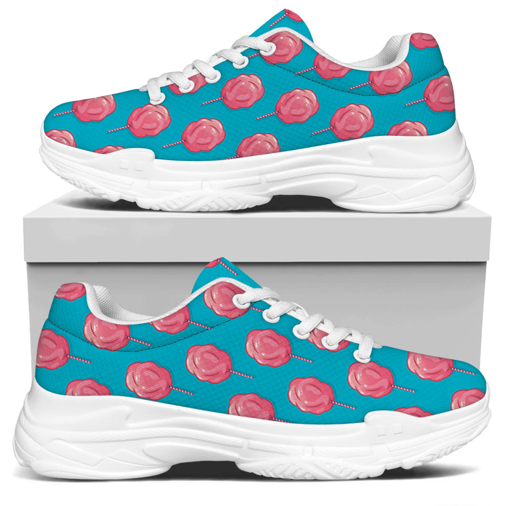 Pink And Blue Cotton Candy Pattern Print White Chunky Shoes