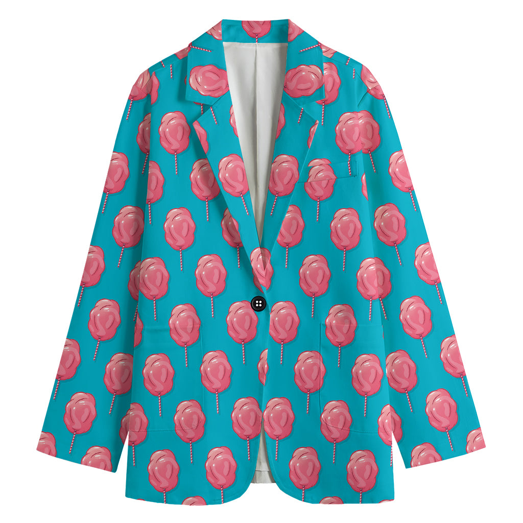 Pink And Blue Cotton Candy Pattern Print Women's Blazer