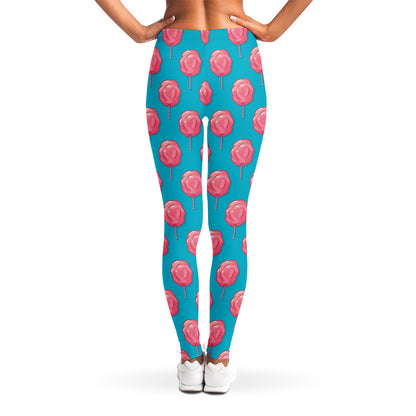 Pink And Blue Cotton Candy Pattern Print Women's Leggings