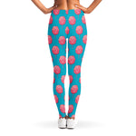 Pink And Blue Cotton Candy Pattern Print Women's Leggings