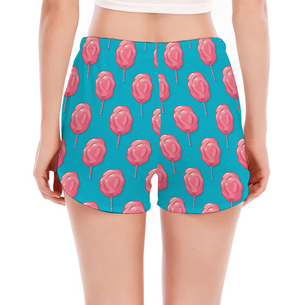 Pink And Blue Cotton Candy Pattern Print Women's Split Running Shorts