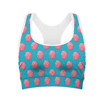 Pink And Blue Cotton Candy Pattern Print Women's Sports Bra