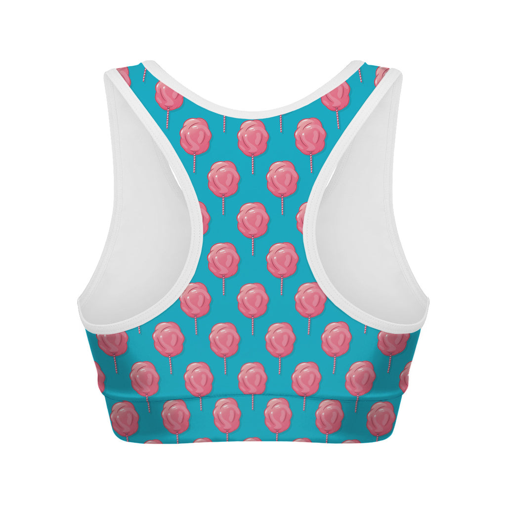 Pink And Blue Cotton Candy Pattern Print Women's Sports Bra