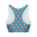 Pink And Blue Cotton Candy Pattern Print Women's Sports Bra