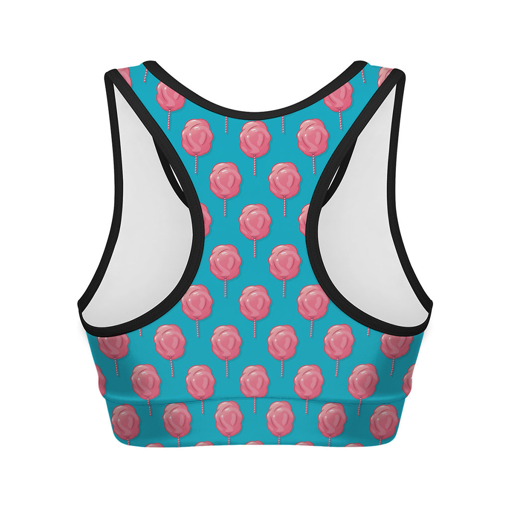 Pink And Blue Cotton Candy Pattern Print Women's Sports Bra