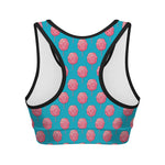 Pink And Blue Cotton Candy Pattern Print Women's Sports Bra