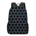 Pink And Blue Lights Heart Pattern Print 17 Inch Backpack
