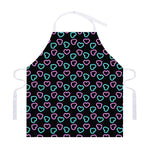 Pink And Blue Lights Heart Pattern Print Adjustable Apron