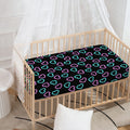 Pink And Blue Lights Heart Pattern Print Baby Crib Sheet