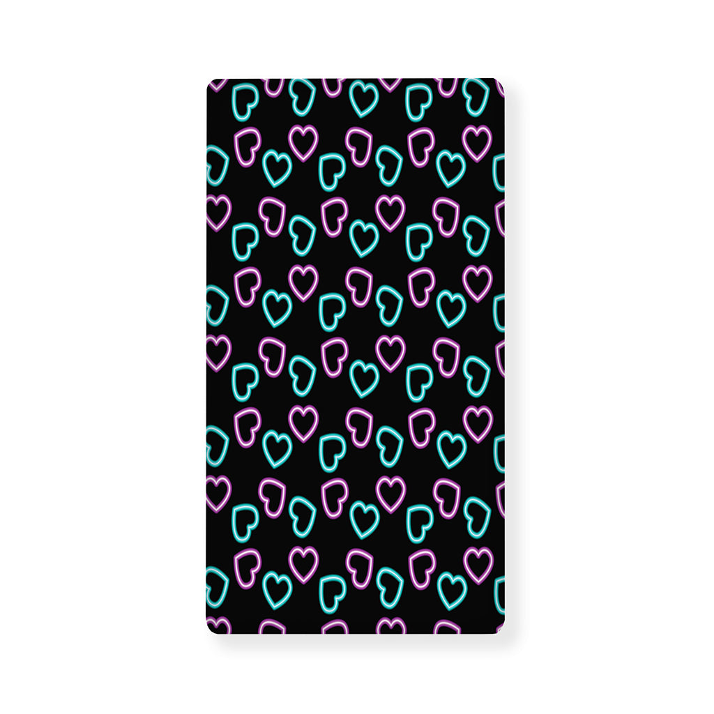 Pink And Blue Lights Heart Pattern Print Baby Crib Sheet