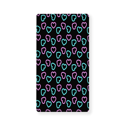 Pink And Blue Lights Heart Pattern Print Baby Crib Sheet
