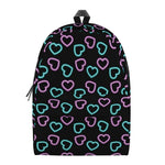 Pink And Blue Lights Heart Pattern Print Backpack