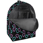 Pink And Blue Lights Heart Pattern Print Backpack