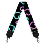 Pink And Blue Lights Heart Pattern Print Bag Strap
