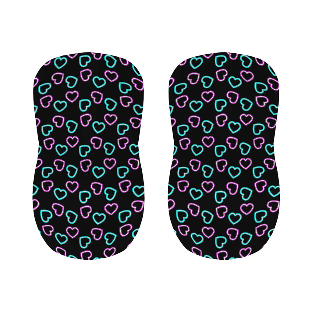 Pink And Blue Lights Heart Pattern Print Bar Stool Covers