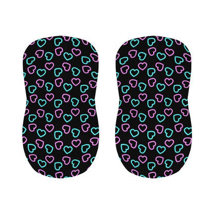 Pink And Blue Lights Heart Pattern Print Bar Stool Covers