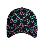 Pink And Blue Lights Heart Pattern Print Baseball Cap