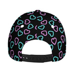 Pink And Blue Lights Heart Pattern Print Baseball Cap