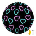 Pink And Blue Lights Heart Pattern Print Basketball