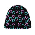 Pink And Blue Lights Heart Pattern Print Beanie